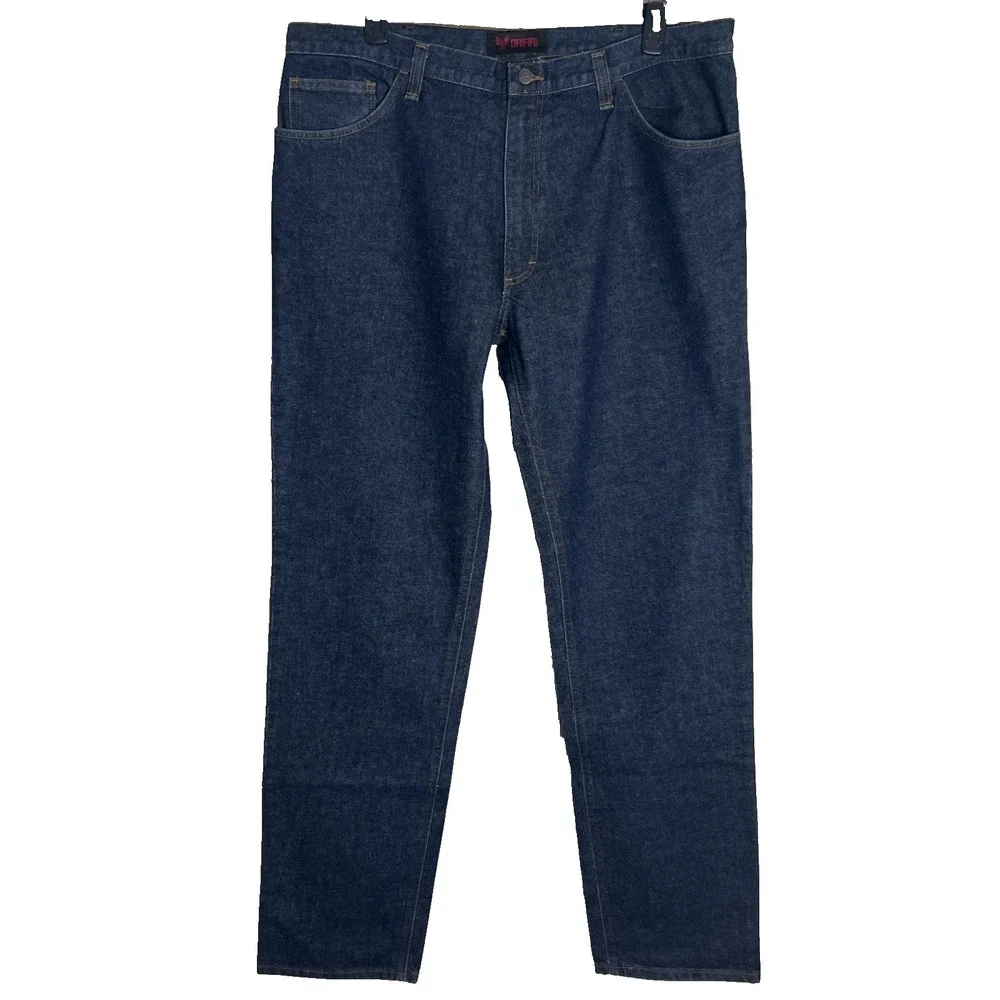 Drifire‎ CAT2 FR Men's Jeans 42x38 Denim Embroidered Logo Outdoor Dark Blue B32